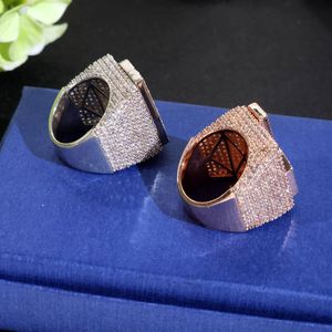 Anillo de Plata de Ley 925 con Letra Personalizada y Diamantes de Moissanita, Estilo Hip Hop, Lujoso, Unisex, para Fiestas - Product Image 3