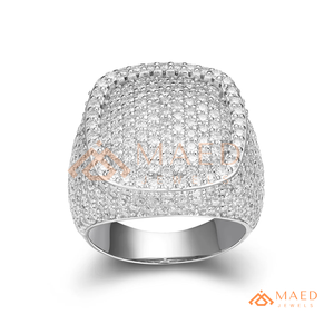 <b>Mens</b> <b>Silver</b> Tone Moissanite Diamond Dome <b>Ring</b> Hip Hop Statement Jewelry Fashion <b>Ring</b> for <b>Men</b> Daily Wear - Product Image 5