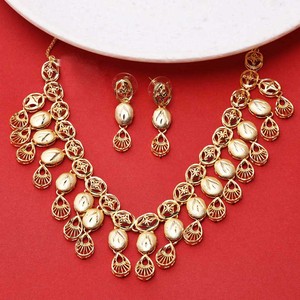 ชุดสร้อยคอทองคำชุบ 14K 18K 24K ขายส่ง, เครื่องประดับแฟชั่น, ชุดเครื่องประดับสไตล์ตุรกีสมัยใหม่, เครื่องประดับทองเหลืองชุบทอง - Product Image 2