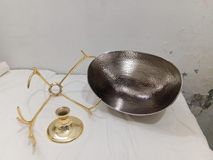 Plat à fruits de luxe nickelé, bol refroidisseur à vin, centre de table décoratif pour la maison, la salle à manger, la cuisine et la décoration de fêtes - Product Image 5