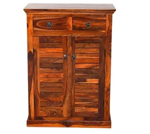 Mueble Zapatero de Madera Maciza |   Organizador de entrada con 2 cajones y puerta con persianas |   Muebles de Madera al por Mayor - Product Image 5