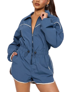 Conjunto Deportivo Corto para Mujer de Alta Calidad 2025, Chaqueta Cortavientos y Pantalones Cortos Desmontables con Cremallera, Ropa Deportiva Vintage de Malla Impermeable - Product Image 5