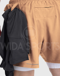 Custom 2-in-1 Training <b>Shorts</b> <b>Men</b> Gym <b>Shorts</b> with <b>Compression</b> Liner OEM Private Label Activewear - Product Image 4