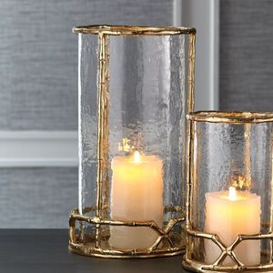 Contemporary Glass And Metal <b>Hurricane</b> Candle Holder Elegant Decorative <b>Lantern</b> For Indoor Outdoor Event Styling Display - Product Image 4