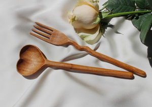 Premium Heart Wooden Spoon Vietnam Handmade Natural Eco-Friendly Kitchenware Factory Supply Export - Product Image 3