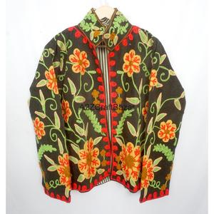Handmade Women's Vintage Embroidered <b>Mandarin</b> <b>Collar</b> Cotrise Nonwoven Summer <b>Jacket</b> Regular Length Eco-Friendly Breathable Quick - Product Image 1