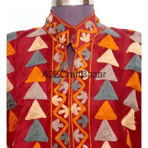 เสื้อแจ็คเก็ตคอร์ติสปักลายทำมือ สไตล์วินเทจ เป็นมิตรกับสิ่งแวดล้อม แห้งเร็ว ระบายอากาศได้ดี ซับในผ้าฝ้าย คอจีน แขนยาว สำหรับฤดูใบไม้ผลิ - Product Image 2