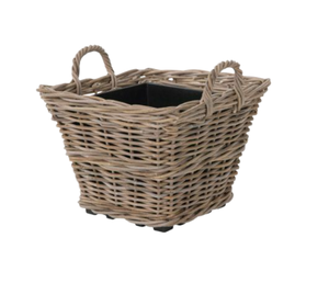 Cesta cuadrada de mimbre tejida a mano con asas, maceta de mimbre natural para decoración de interiores, patio y jardín, procedente de Vietnam. - Product Image 1