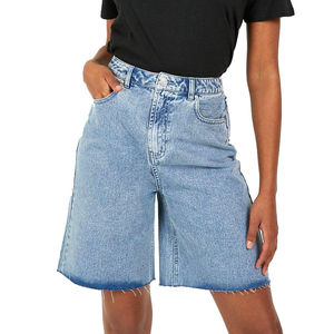 Pantalones vaqueros de mezclilla a la moda para mujer, shorts de mezclilla holgados y desgastados de cintura alta para verano, precio razonable, servicio OEM - Product Image 2