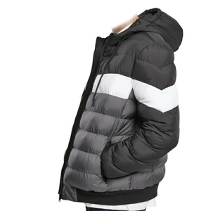 Veste matelassée à capuche pour homme, coupe-vent, style décontracté, avec blocs de couleur, fermeture éclair, rembourrage en polyester - Product Image 5