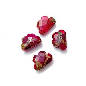 Cuentas de piedras preciosas facetadas en forma de nube de turquesa cobre rosa Mohave de 12 mm, cuentas talladas en forma de nube para la fabricación de joyería al por mayor - Product Image 1