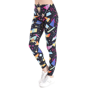 Nouveau design Leggings de yoga à imprimé géométrique pleine longueur en Spandex et Polyester, extensibles dans les quatre sens, avec taille élastique - Product Image 3