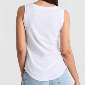Camiseta sin mangas de algodón 95% para mujer, estilo casual, color liso, ideal para verano, venta al por mayor - Product Image 4