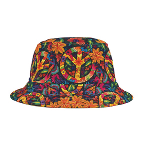 Floral Print Bucket Hat Unisex Casual Summer Hat Polyester Canvas Digital Printing Pattern Adult Style - Product Image 3