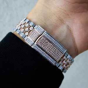 Luxury Iced Out Moissanite Diamond Hip Hop Quartz <b>Watch</b> Unisex Analog Round Wristwatch - Product Image 6