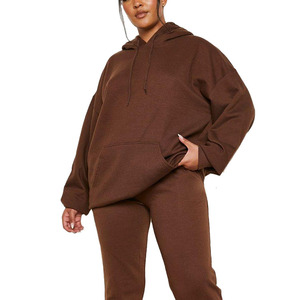 Sweat-shirt ample et surdimensionné avec pantalon de jogging long jusqu'aux chevilles, design OEM, ensemble de survêtement d'hiver pour femmes - Product Image 6