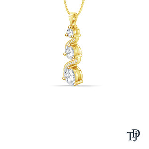 Colgante de oro de 14K con diamante cultivado en laboratorio estilo espiral, corte brillante, piedra central, fabricante mayorista y minorista OEM - Product Image 1