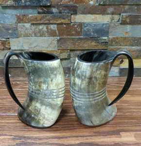 Jarra de Cuerno de Vaca Ecológica Hecha a Mano de Alta Calidad con Asa para Cerveza, Vino, Sidra, Diseño Moderno y Lujoso - Product Image 2
