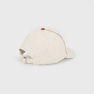 Gorra de Béisbol de Lujo Personalizada de 6 Paneles, Gorra Deportiva de Lona Crema de Alta Calidad con Ribete de Cuero en Contraste, Gorras Strapback al por Mayor de Moda - Product Image 5