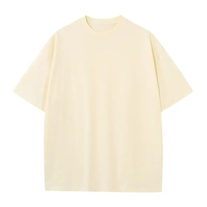 Camiseta de Algodón de Manga Corta con Cuello Redondo Azul Sólido para Hombre, Corte Regular, Tejido Jersey Informal, Ecológica, de Secado Rápido, Antiarrugas, 250 g - Product Image 1