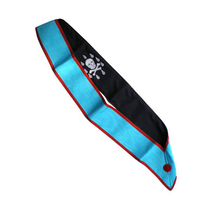 Écharpe de Maître Maçon Rite Écossais en satin bleu avec panneau noir et bordure rouge, emblème de crâne brodé, écharpe de cérémonie - Product Image 1