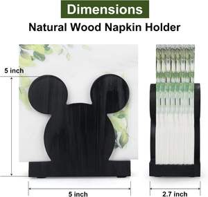 Porte-serviettes en bois mignon pour la décoration de table, porte-serviettes de cuisine, porte-serviettes à cocktail moderne, décoration de Noël pour la maison - Product Image 5