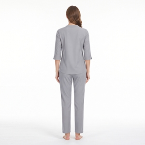 Hawkeye <b>Women</b> <b>Scrub</b> <b>Set</b> 2 Piece Gray Hospital Uniform Pants Top Medical Workwear - Product Image 5
