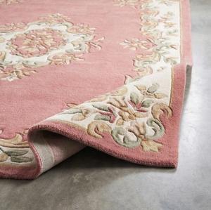 Tapis classique rectangulaire en laine et acrylique tufté, lavable, antidérapant, avec envers en polypropylène, pour chambre/salle à manger, rouge - Product Image 3