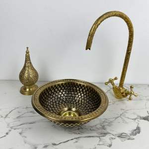 Lavabo ovale en laiton de haute qualité, lavabo sur comptoir de salle de bain de luxe, finition martelée, bol artisanal haut de gamme - Product Image 3