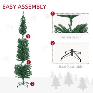 Albero di Natale Artificiale Preilluminato Alto 1,8 m con 390 Rami e 150 Luci LED Colorate, Base in Acciaio, Decorazione Natalizia Verde - Product Image 2