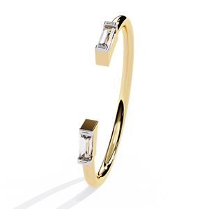 Anillos Apilables Clásicos y Sencillos de Oro Sólido de 14K con Diamantes Cultivados en Laboratorio CVD HPHT de Corte Baguette para Uso Diario - Product Image 2
