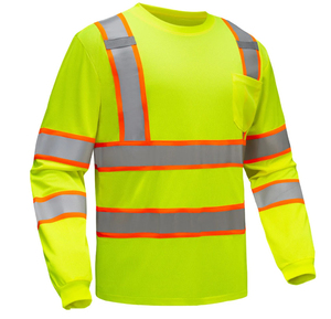 Camisa de Seguridad de Alta Visibilidad, Color Amarillo Naranja y Negro, de Malla, Manga Larga, Impermeable, Transpirable, ANSI Clase 3, Poliéster, 5CM - Product Image 5