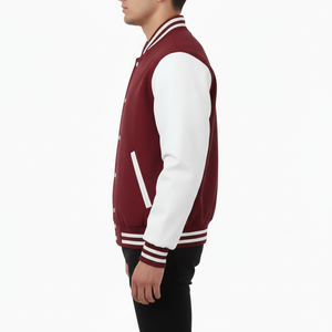 Mens Varsity Style Jacket Cotton Polyester 350 GSM Regular Fit Snap Closure Long Sleeve Street Fashion Wear OEM Service - Product Image 3
