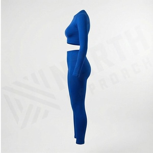 Conjunto de Yoga de Alta Calidad Hecho a Medida para Mujer, Talla Grande, Largo hasta la Rodilla, Ropa Deportiva Sólida con Decoración Bordada, Trajes de Gimnasio y Fitness - Product Image 3