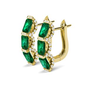 Pendientes de aro plata de primera ley con Esmeralda verde para mujer, aretes, aros, plata esterlina <span class=keywords><strong>2022</strong></span>, Estilo Vintage, 925 - Product Image 2