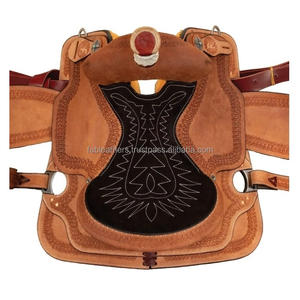 Cuero genuino hecho a mano Western All Around Saddle Caballo tallado antiguo All Around Saddle American Style Horse Riding Saddle - Product Image 3