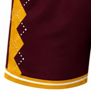 Pantalones Cortos de Voleibol Sublimados en Borgoña Dorado, Uniformes Deportivos Profesionales para Equipos, Ropa de Entrenamiento de Alto Rendimiento - Product Image 6