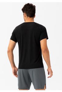 BlanqWear T-shirt formel à manches courtes et col rond pour homme, coupe classique, en molleton de soie/coton premium 280g, antibactérien, séchage rapide - Product Image 6