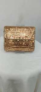 Women's Gold Plated Crystal Rhinestone Imitation Pearl Clutch Bag Party Evening <b>Handbag</b> Geometric Flower Pattern Luxury Style - Product Image 4