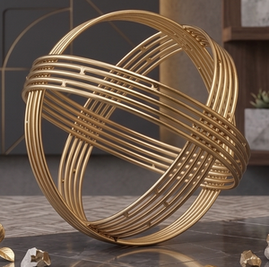 Sculptures décoratives modernes en métal faites à la main pour la décoration artistique de la maison, objets décoratifs d'appoint en métal pour table - Product Image 5