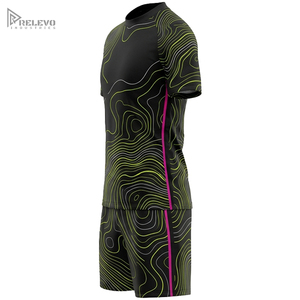 Uniforme de Fútbol Personalizado Sublimado para Adultos Unisex, Secado Rápido, Manga Corta Raglán, Camiseta de Fútbol con Mapa de Contorno, Pantalones Cortos a Juego - Product Image 2