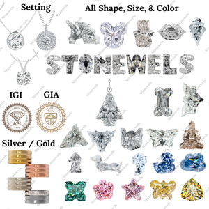 Colgantes y Dijes de Joyería Fina de Plata de Ley 925 Chapados en Oro con Trébol Rosa Navideño de Lujo, Diamante Cultivado en Laboratorio con Certificación GIA VVS - Product Image 6