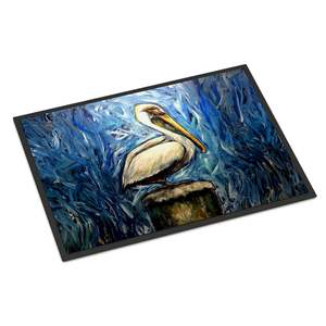 Nouveau paillasson Pelican Blues antidérapant lavable à poils bas 18H X 27W tapis d'entrée intérieur et extérieur tapis de porte d'entrée - Product Image 1