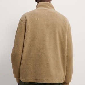 Nouveau design – Sweat-shirt chaud en sherpa avec demi-fermeture éclair, col montant, capuche et poche poitrine – Idéal pour l'hiver - Product Image 6