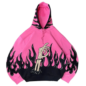 Hoodies en coton 100% fabriqués en usine, coupe ample, style streetwear, pour homme, avec patchwork unique - Product Image 1