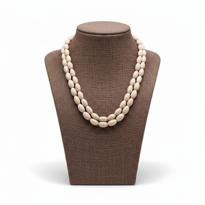 Collier de prière spirituel en bois Mala avec perles ovales grandes en forme de Tulsi – Collection en gros - Product Image 3