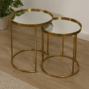 Modern Round Coffee <b>Table</b> with <b>Mirror</b> Top and Metal Frame Living Room Furniture Decorative Accent <b>Table</b> - Product Image 4
