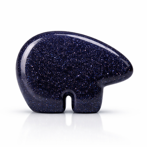 Figurine d'ours en cristal de pierre d'or bleue naturelle, style Zuni, sculptée à la main, polie, de haute qualité, pour la décoration intérieure et les cadeaux, Feng Shui - Product Image 1