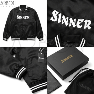 Vestes bomber pour hommes en tissu satiné, couleur noire, streetwear urbain, nouvelle arrivée, vêtements d'hiver, haute qualité, design tendance, OEM ODM, sur mesure - Product Image 4