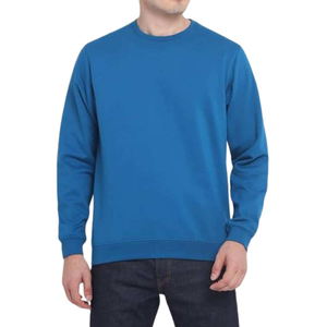 Sweat-shirt personnalisé épais pour homme, pull en molleton uni à col rond, coupe ajustée, streetwear, bleu uni, pour la gym - Product Image 6